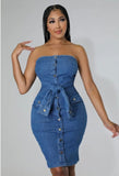 The “Snatched” Denim Tube Dress