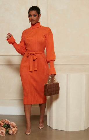 The”Pumpkin Spice” Sweater Dress